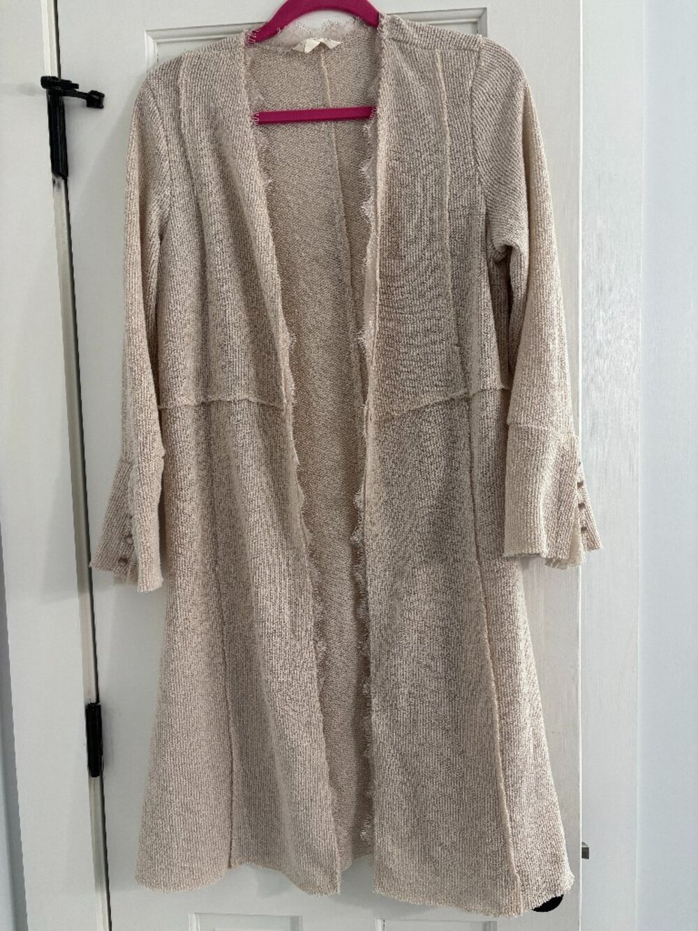 Linda Anderson Lace Trim Duster Cardigan - M